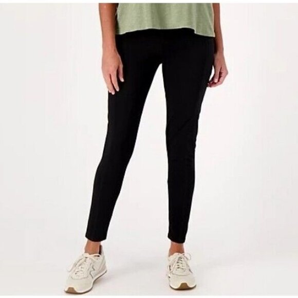 Denim & Co. Active Regular Duo Stretch Pant with Side Pocket Black Size 3X - Picture 1 of 1